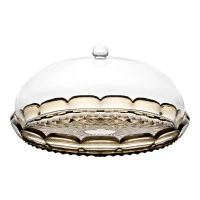 Блюдо сервировочное с крышкой vanity, D30 см, коричневое