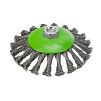 Щетка для УШМ, 125 мм, М14, "тарелка", крученая металлическая проволока Сибртех