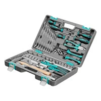 Набор инструментов, 1/2", 1/4", CrV, 12 гранные головки, пластиковый кейс, 76 предметов Stels