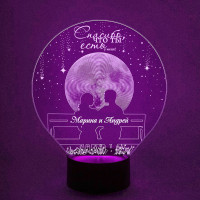 3D светильник  Пара и луна