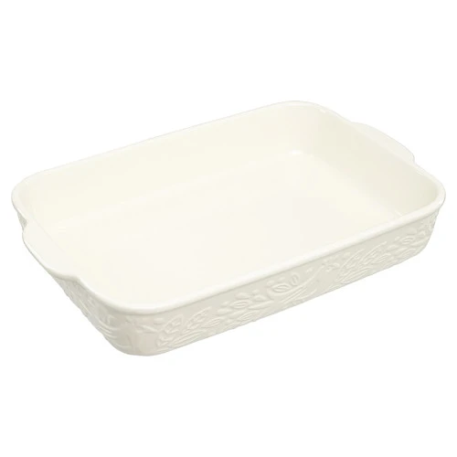 Блюдо для запекания birds of paradise, 42х27 см, кремовое