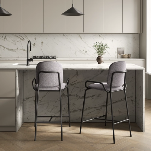 Стул барный ror, 2 frame, велюр, черный/серый