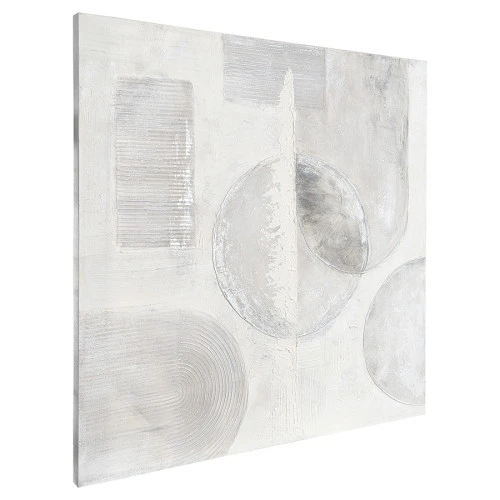 Панно декоративное с ручной росписью by feel, 100х100 см, черно-белое