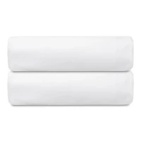 Простыня на резинке из плотного сатина белого цвета из коллекции essential, 160х200х30 см