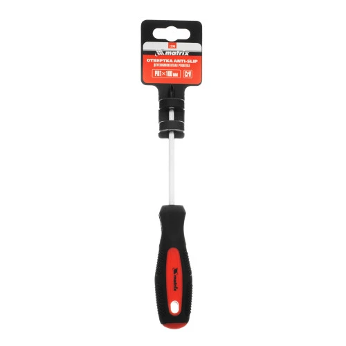 Отвертка Anti-Slip, PH1 х 100 мм, CrV, двухкомпонентная рукоятка Matrix