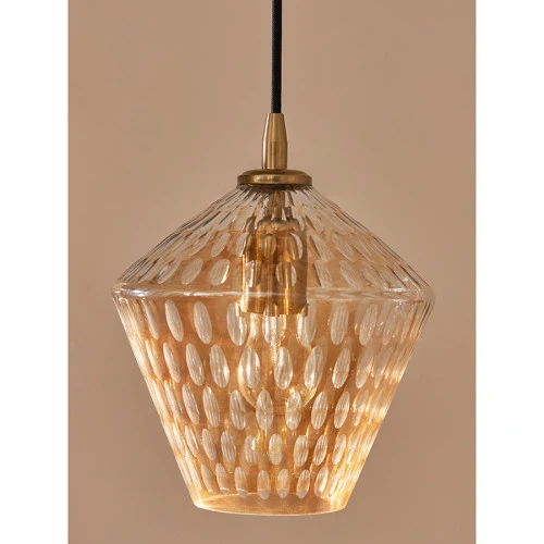 Светильник подвесной mystic aura, D20 см, янтарно-золотой