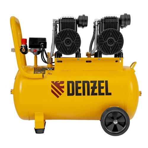 Компрессор безмасл. малошумный DLP -3000/50, 3 кВт, 2х1,5 кВт,50 л, 2850 об/мин,500 л/мин Denzel