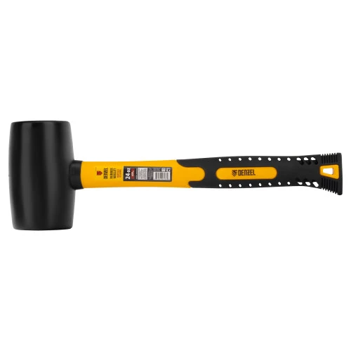 Киянка резиновая, 24 oz, черная резина, фибергласовая рукоятка Denzel