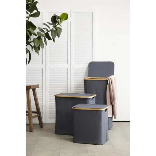 Корзина для белья с двумя отделениями neat twin, 53,5х33х53 см, серая