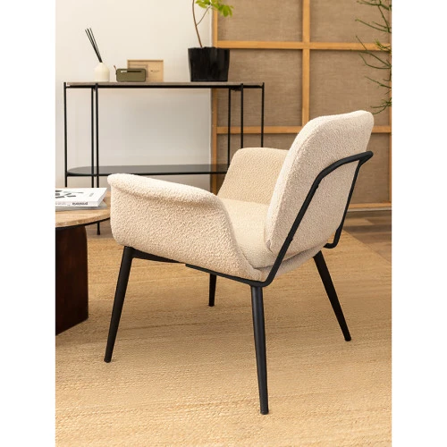 Лаунж-кресло hilde, букле, серо-бежевое