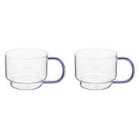 Набор кружек orb, 400 мл, прозрачные/фиолетовые, 2 шт.