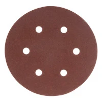 Круг абразивный на ворсовой подложке под "липучку", перфорированный, P 180, 150 мм, 5 шт Matrix