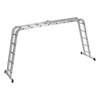 Лестница шарнирная алюминиевая, 2 х 4 + 2 х 5, Сибртех