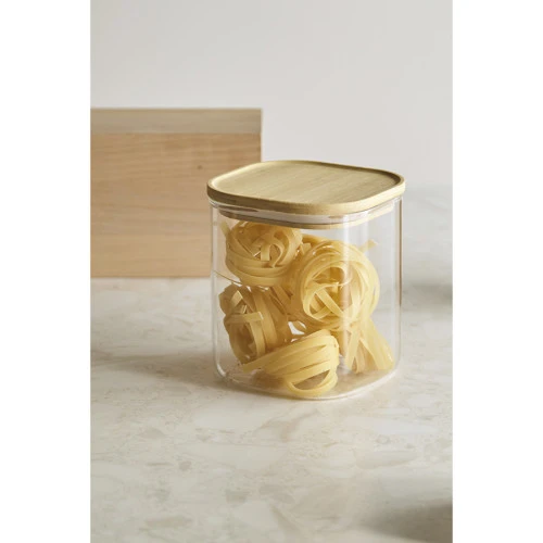 Банка для хранения квадратная glass bamboo, 1,5 л