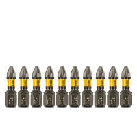 Бита IMPACT, PZ2x25 мм, лазерная обработка шлица, сталь S2, 10 шт., Е 6,3 Denzel