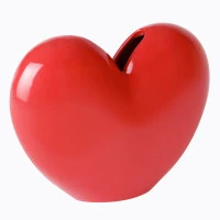 Ваза для цветов love, 15,5 см, красная