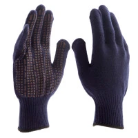 Перчатки трикотажные, акрил, ПВХ гель, "Протектор", синий, оверлок Сибртех