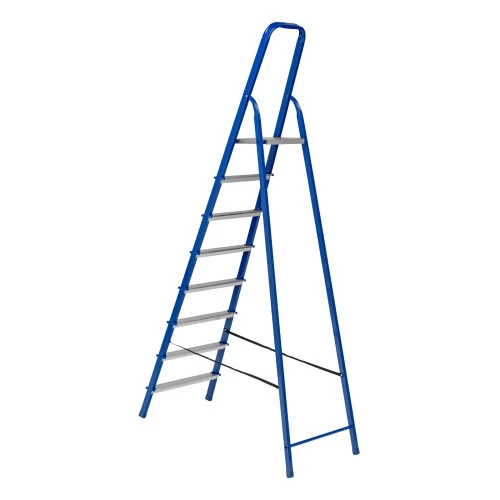 Стремянка, 8 ступеней, стальной профиль, алюминиевые ступени Сибртех