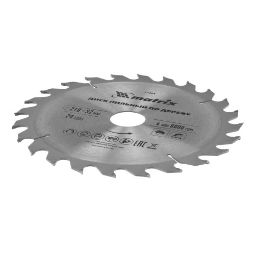 Пильный диск по дереву, 210 х 32 мм, 24 зуба, кольцо 30/32 Matrix Professional