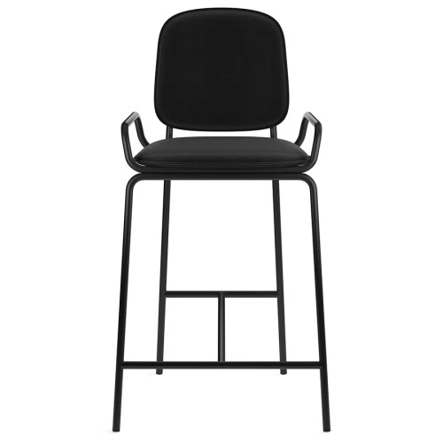 Стул полубарный ror, 2 frame, велюр, черный/черный