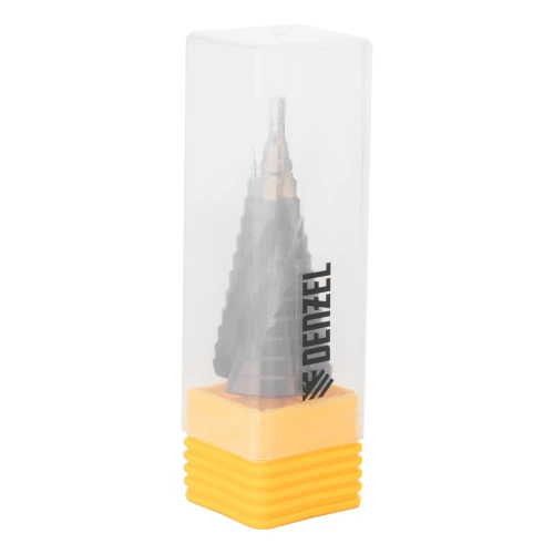 Сверло ступенчатое, 4-6-8-10-12-14-16-18-20-22-24-26-28-30-32 мм, Р6М5К5, 6-гр. хвостовик Denzel