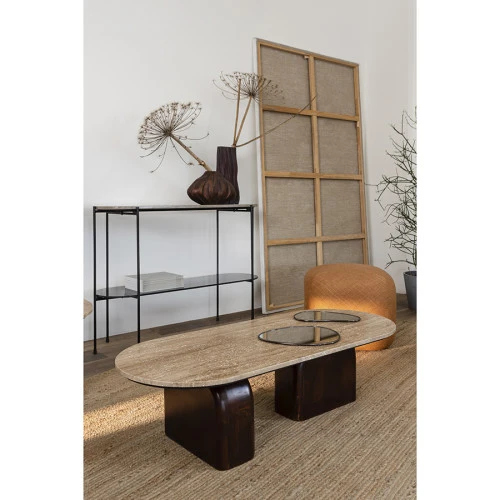 Столик журнальный torhill, 120х50 см, бежевый/орех