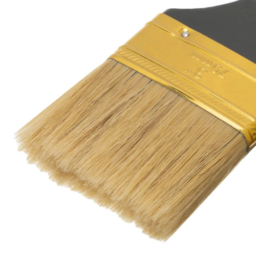 Кисть плоская "Профи" 3", натуральная щетина, деревянная ручка MTX