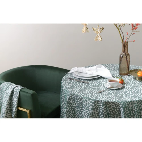 Скатерть из хлопка зеленого цвета с рисунком Спелая смородина, scandinavian touch, 180х260см