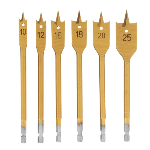 Набор сверл перовых по дереву, 10-12-16-18-20-25 мм, 6 шт, пластиковый кейс, Matrix