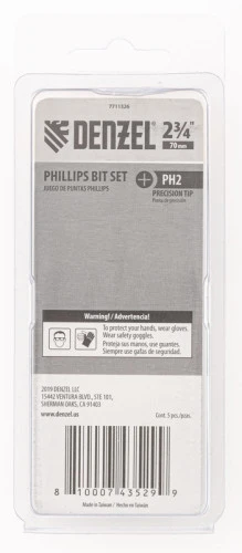 Набор бит, PH2x2х70 мм, 5 шт. Denzel