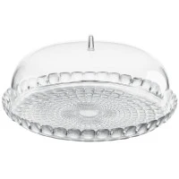 Блюдо сервировочное с крышкой tiffany, D36 см, прозрачное