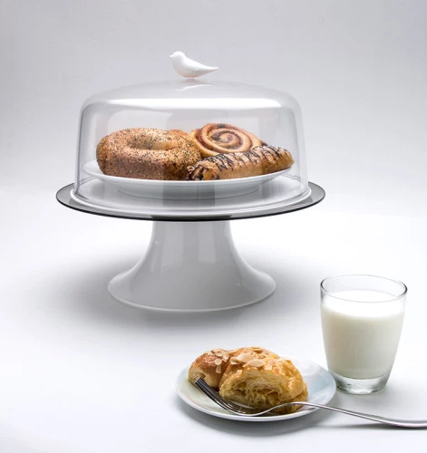 Тортовница sparrow, белый декор