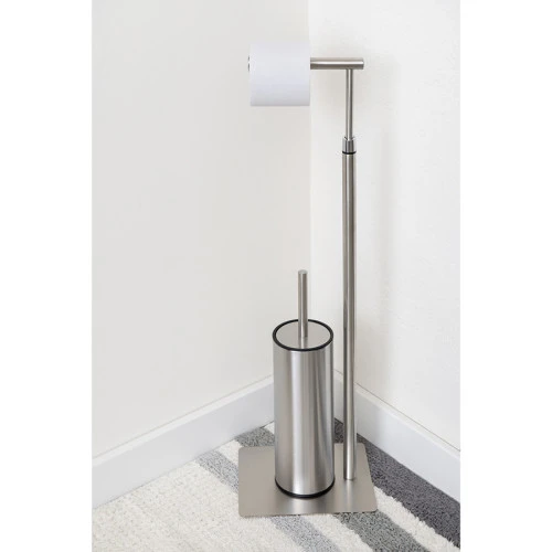 Держатель для туалетной бумаги с ершиком iver, матовый хром