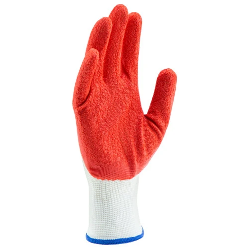 Перчатки полиэфирные с рельефным покрытием из нат латекса, 15 класс вязки, 57 г Сибртех