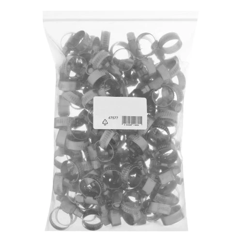 Хомуты нержавеющая сталь, Стандартное болтовое крепление 10-16 мм, 100 штук в упаковке, ширина 9 мм Сибртех