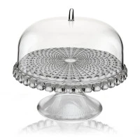 Блюдо для торта с крышкой tiffany, D30 см, серое
