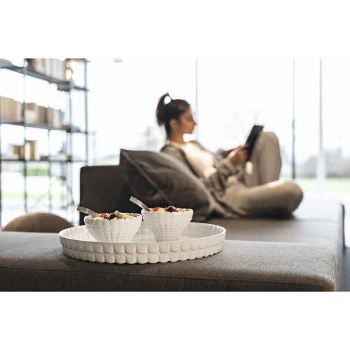 Поднос сервировочный tiffany, D35,6 см, серо-бежевый