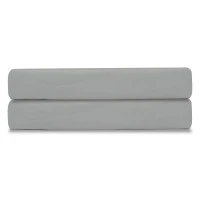 Простыня на резинке из сатина светло-серого цвета из коллекции essential, 200х200х30 см