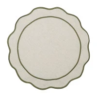 Салфетка под приборы anemone из коллекции trendy ruffles, D40 см, оливковый