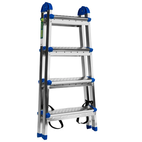 Стремянка двухсторонняя 4 ступени, сталь профиль, стальные ступени, Сибртех