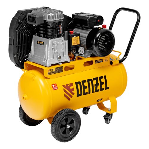 Компрессор воздушный рем. привод BCI 2100/50, 2,1 кВт, 50 литров, 400 л/мин Denzel