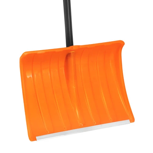 Лопата для уборки снега пластиковая, 490х370х1350 мм, стальной черенок, усиленная Сибртех
