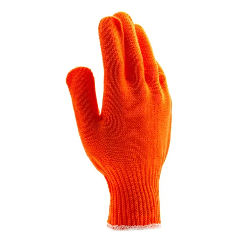 Перчатки трикотажные, акрил, ПВХ гель, "Протектор", оранжевый, оверлок Сибртех