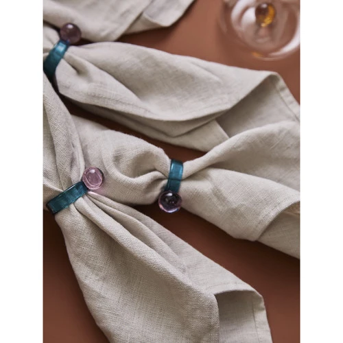 Набор из 4 колец для салфеток orb, D4 см, бирюзовые/розовые