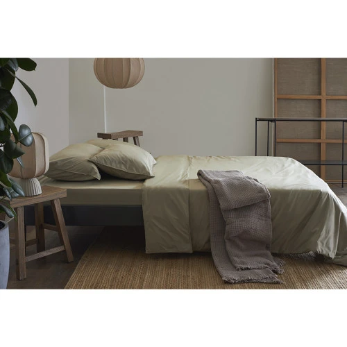 Набор наволочек из стираного перкаля бежево-серого цвета из коллекции essential, 70х70 см