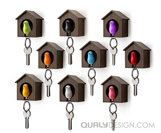 Держатель для ключей sparrow, белый/розовый