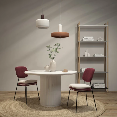 Стул с контрастным кантом pea, велюр, бордовый/бежевый