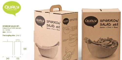 Салатник с ложками sparrow, белый