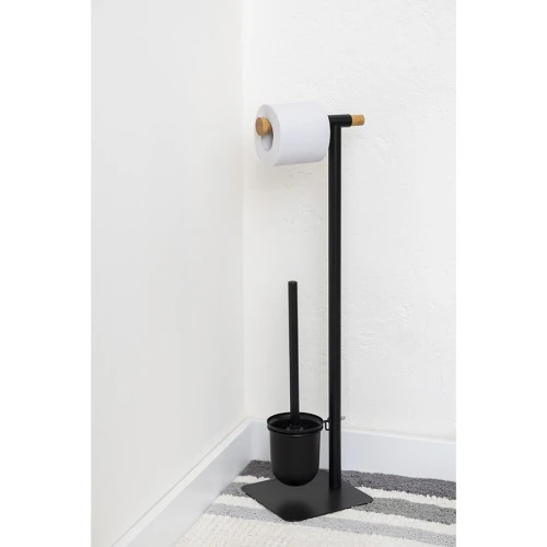Держатель для туалетной бумаги с подвесным ершиком mats, черный