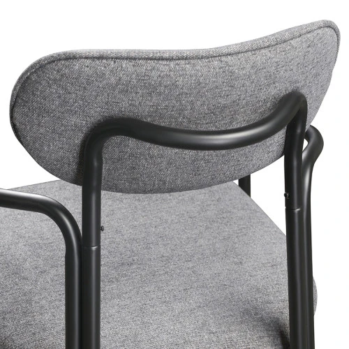 Стул ror, round, рогожка, черный/серый